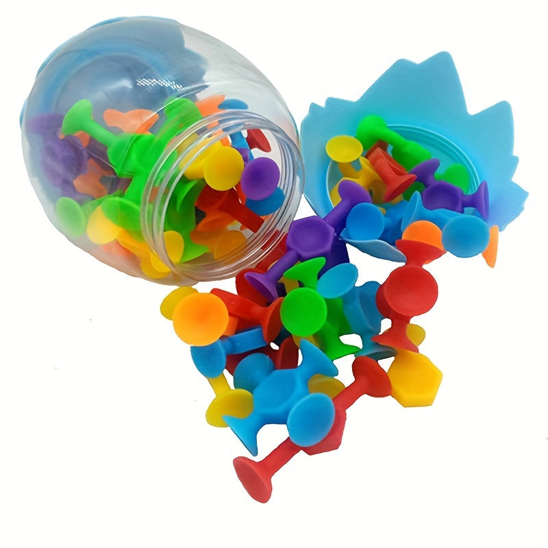 Suction Cup Building Toys Set for Kids with Storage Eggshell