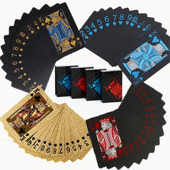 Waterproof Plastic Poker Card PET Table Game For Party Gathering Golden Foil Pla