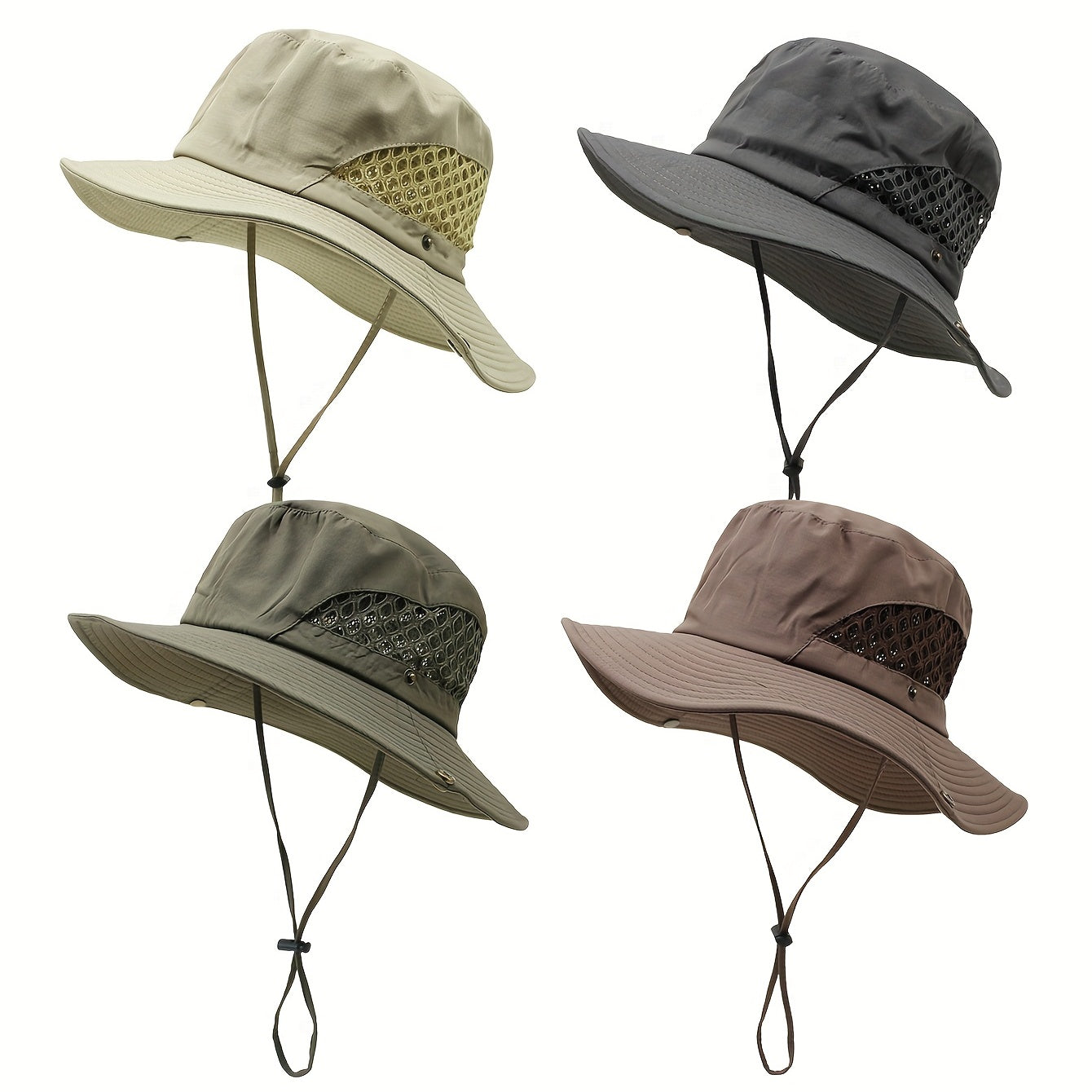 Outdoor Sunshade Bucket Hat Mesh Breathable Unisex Sun Hats Lightweight