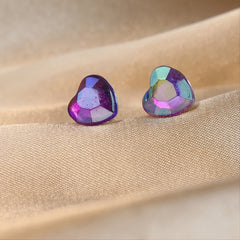 Heart Shaped Stud Earrings Set Multicolor Women Girls