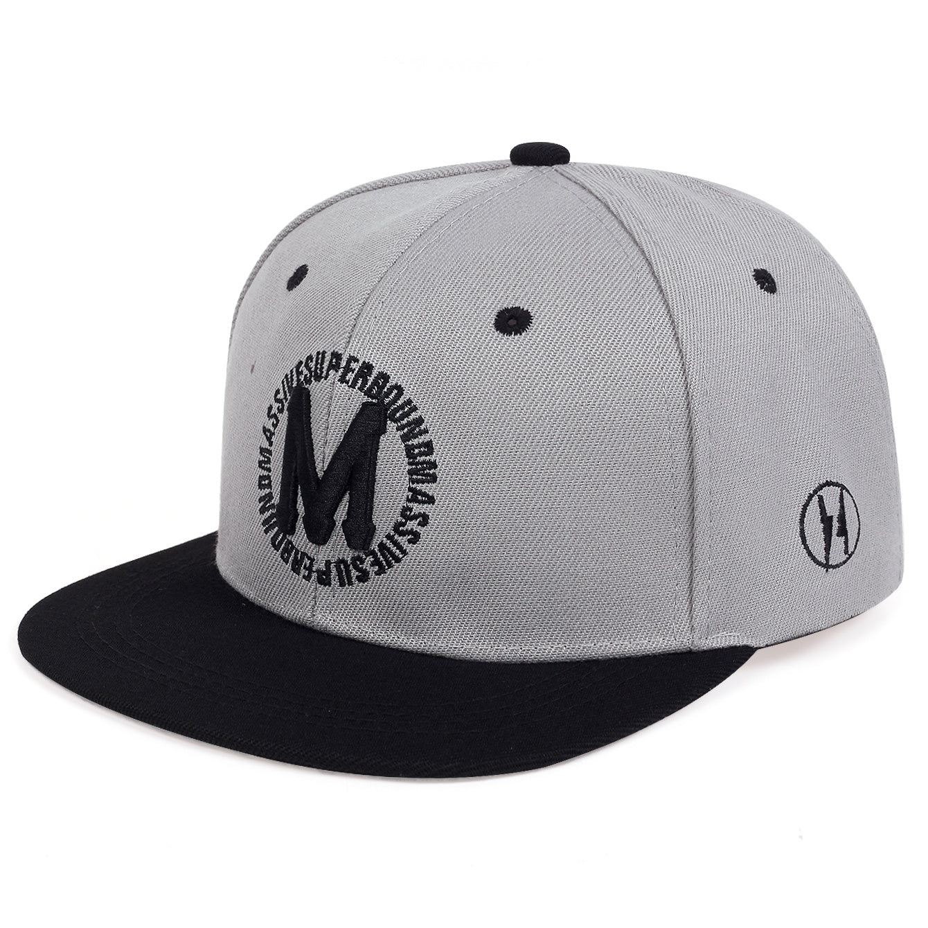 M Embroidery Snapback Hat Hip Hop Solid Casual Baseball Cap Unisex