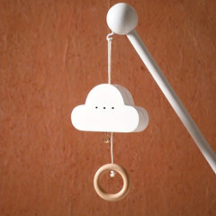Newborn Crib Cloud Music Box Wood Bed Bell Rattles Toy Mobile