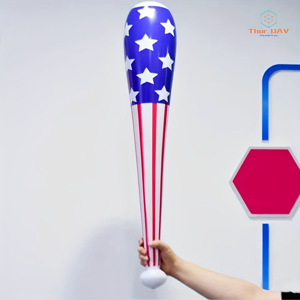Inflatable Baseball Bat with American Flag, 33-46 Inch, Patriotic Fun