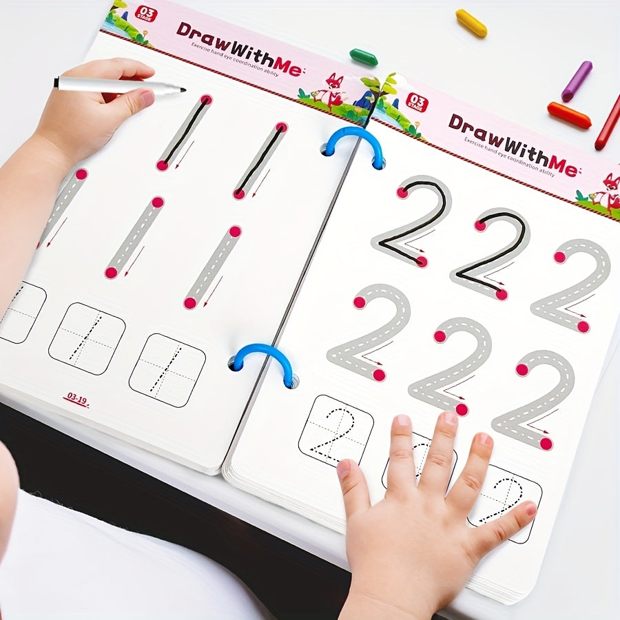Kids Magic Tracing Book - Alphabet Numbers & Science Writing