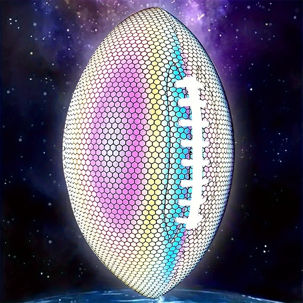 Colorful Honeycomb Pattern Reflective American Football