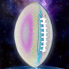 Colorful Honeycomb Pattern Reflective American Football