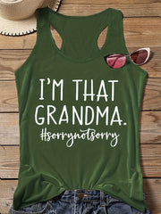  Casual Vest Top Women's Plus Slogan Print Round Neck