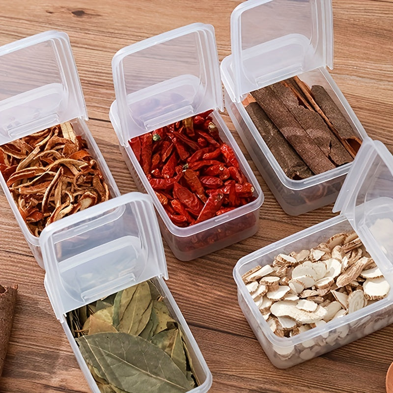 Spice Storage Box Flip Top Lids Airtight Stackable Food Jar