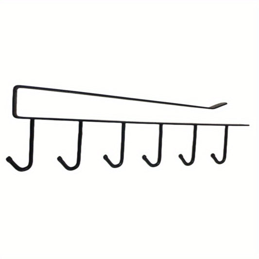 6-Hook Storage Shelf Under Cabinet Metal Mug Cup Hanger
