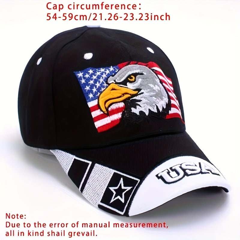 Eagle Embroidered Baseball Cap Unisex Adjustable Dad Hat Patriotic Cap