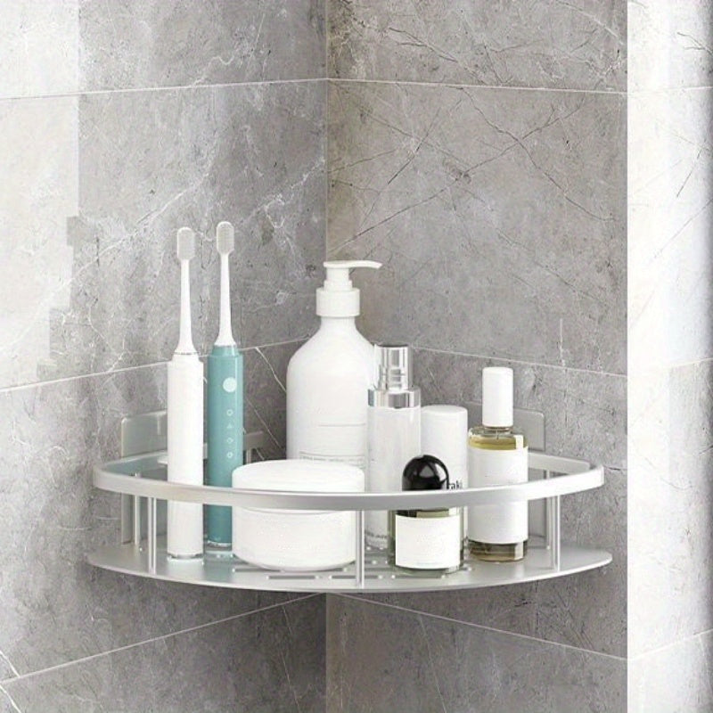 Bathroom Storage Rack No Drill Wall Mount Corner Shelf Holder