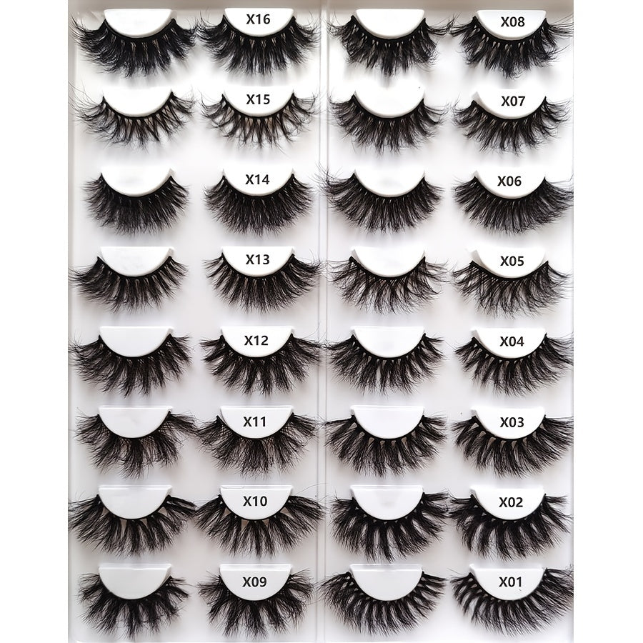 Soft and Natural 3D Mink False Eyelashes Bulk Pack with Carrying Case