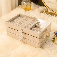 Flannelette Acrylic Jewelry Storage Box Drawer Type Jewelry Storage Box