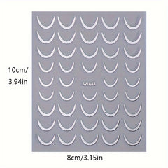 Geometric Pattern Nail Art Decals Space Themed Semi Circular Embellishments