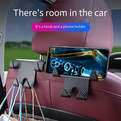 Car Chair Back Hook Rear Phone Holder Multifunctional Hook Rack Car Storage