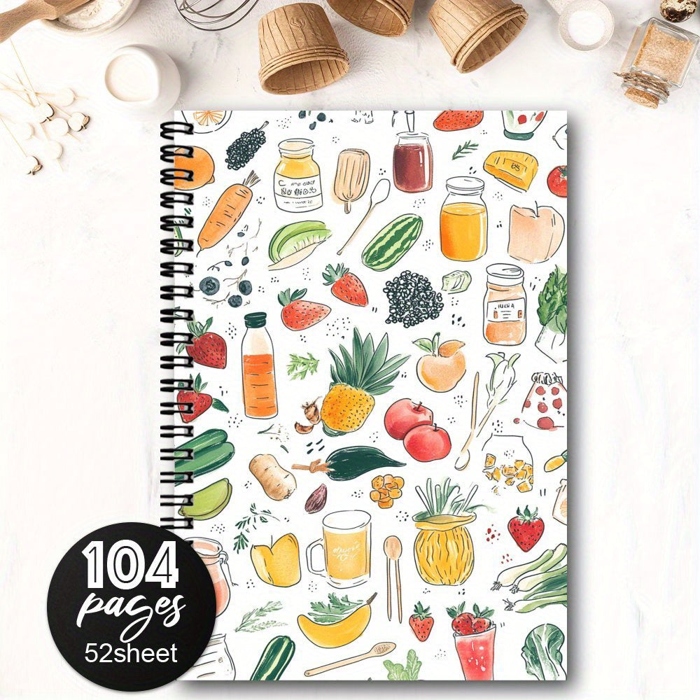 Spiral Recipe Notebook 104 Pages Mixed Paper Fun
