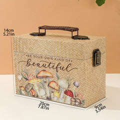 Bamboo Woven Pattern Wooden Storage Box PU Container