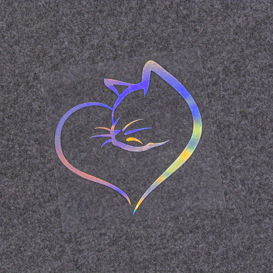 Cat & Hearts Sticker Reflective Auto Decoration Waterproof