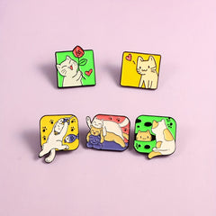 Caffey Cat Breast Pins for Girls Cute Cartoon Animal