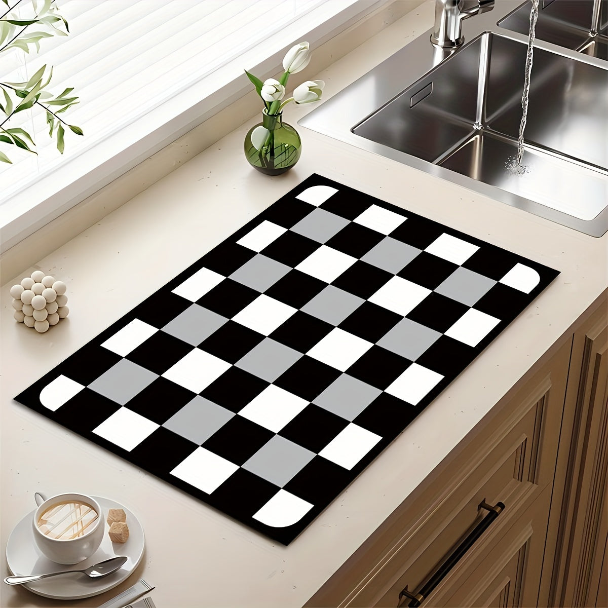 Silicone Drying Mat Moisture-proof Absorbent Pad Flower Pattern