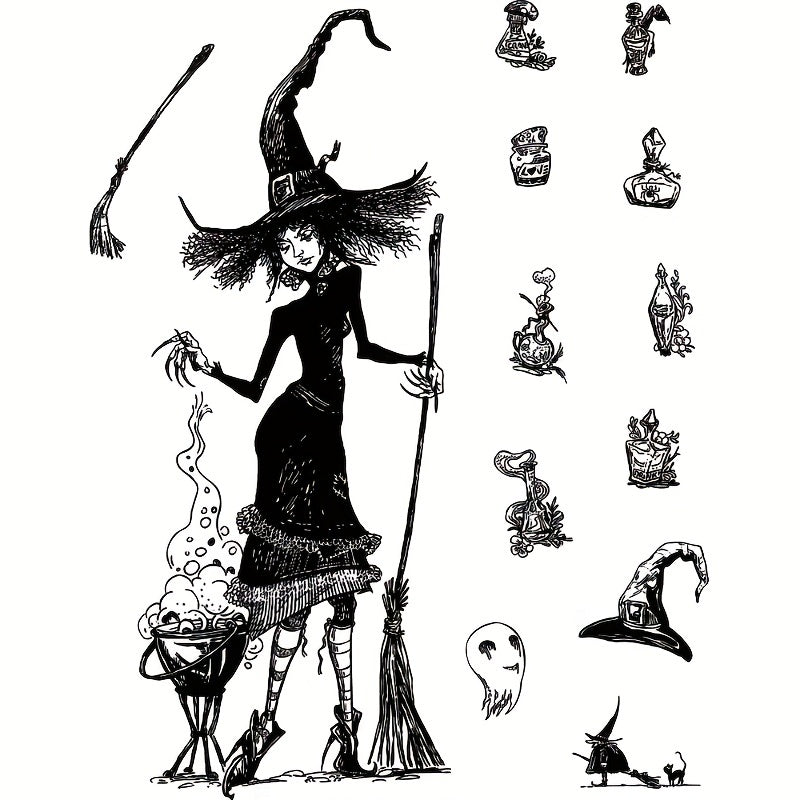 Halloween Witch Stamp for Scrapbooking Paper Craft Album Card