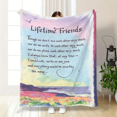Envelope Printed Throw Blanket, Gift for Home & Outdoor Use