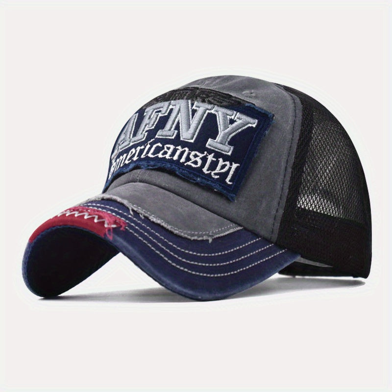 AFNY Letter Mesh Baseball Cap Vintage Sports Hat Summer Visor