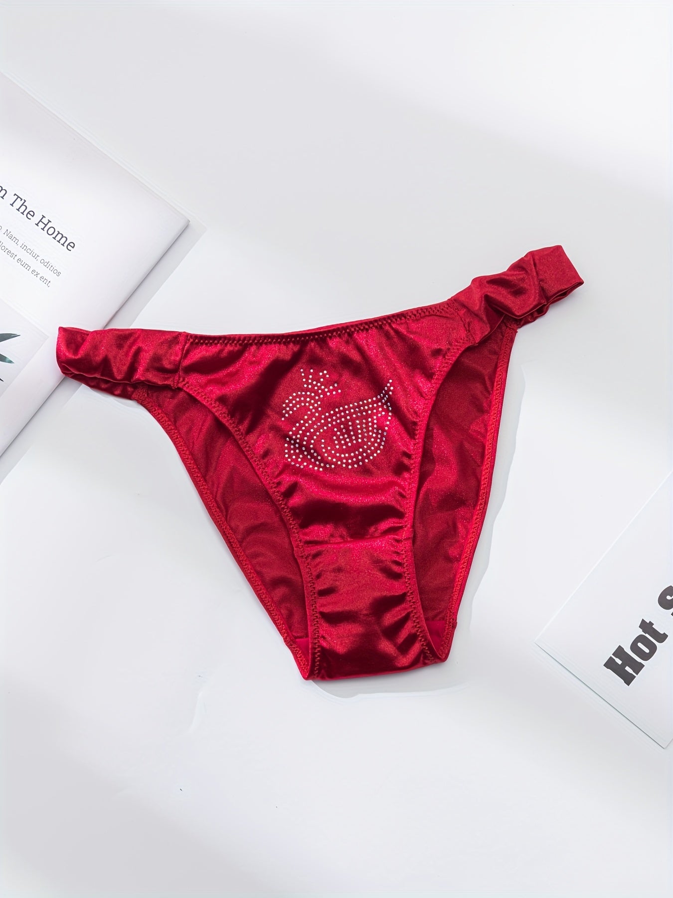 3pcs Rhinestone Decor Panties Women's Lingerie