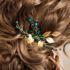 Crystal Leaf Vine Hair Comb Rhinestone Bridal Hair Pin