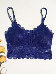 Floral Lace Wireless V Neck Cami Bra