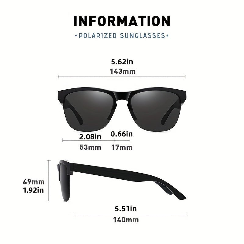 Polarized Half Frame Sports Sunglasses for Driving