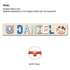 Personalized Name Puzzle with Handle Custom Wooden Letter