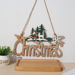 Wooden Painted Christmas Tree Pendant Decoration