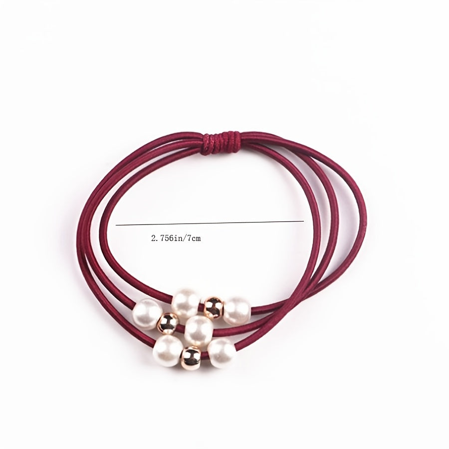 Pearl Elastic Hair Bands for Women - Beauty Care Hair Ties