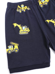 Boy's Vehicle Pattern Pajamas 2pcs T shirt & Shorts Set