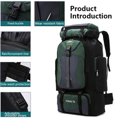 Large Capacity Travel Outdoor Bag Hiking Backpack Nylon Backpack Men's Camping B