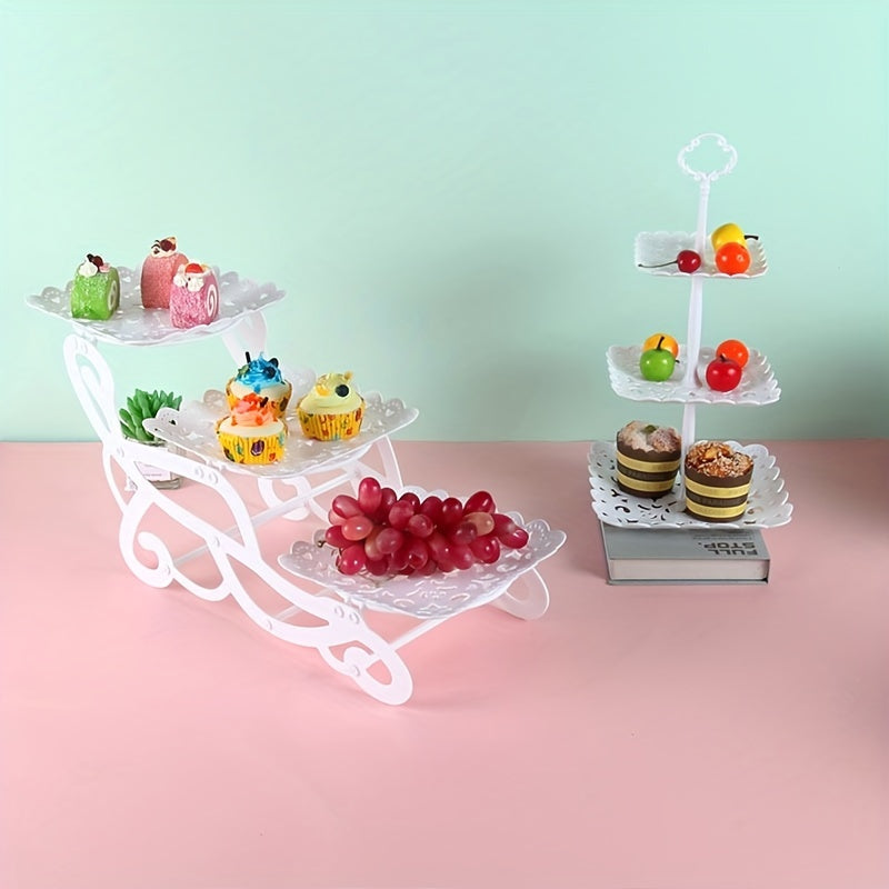 3 Tier Cupcake Stand Dessert Plates Mini Cakes Display Tower