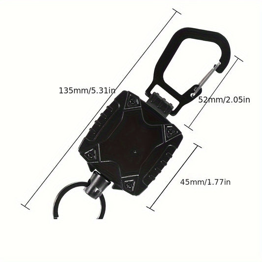 Heavy Duty Transparent Card Holder Keychain Buckle Outdoor Camping Fishing