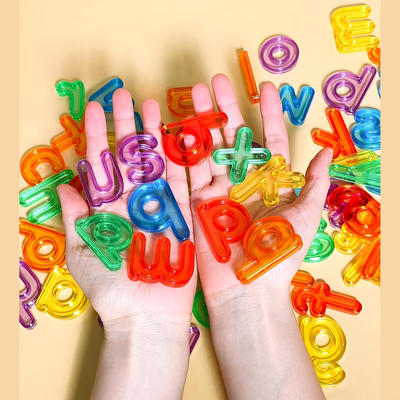 78pcs Translucent Alphabet Letters for Kids Plastic Lowercase ABCs
