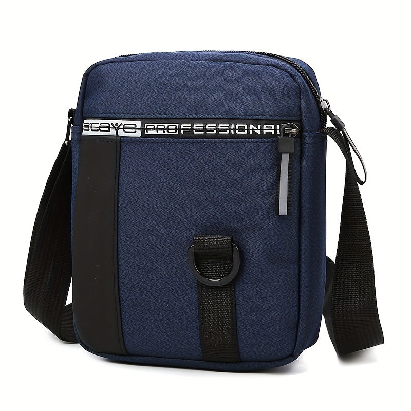 Mini Canvas Crossbody Bag Letter Zipper Mobile Phone Bag