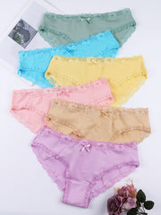6 Pack Plus Size Casual Panties Set Women's Plus Comfort Medium Stretch