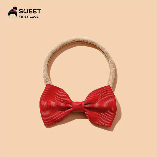 Baby Girls Sweet Bowknot Headband Soft Nylon Elastic Hairband
