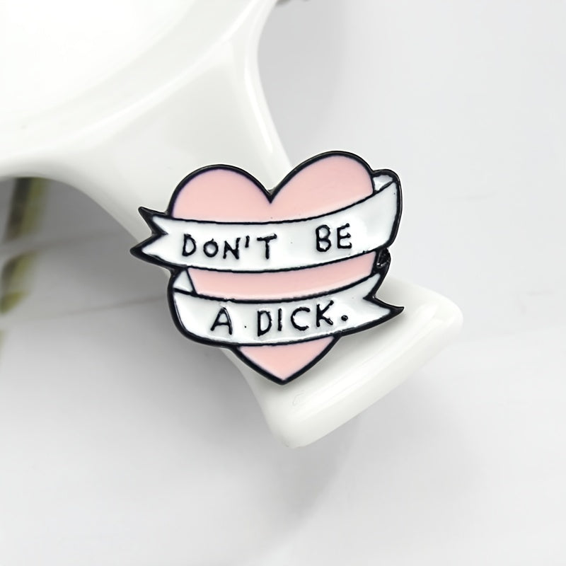 Pink Heart Ribbon Brooch Pin