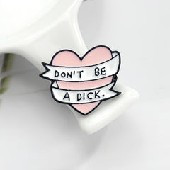 Pink Heart Ribbon Brooch Pin