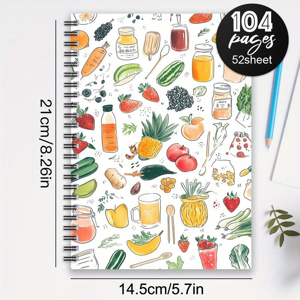 Spiral Recipe Notebook 104 Pages Mixed Paper Fun