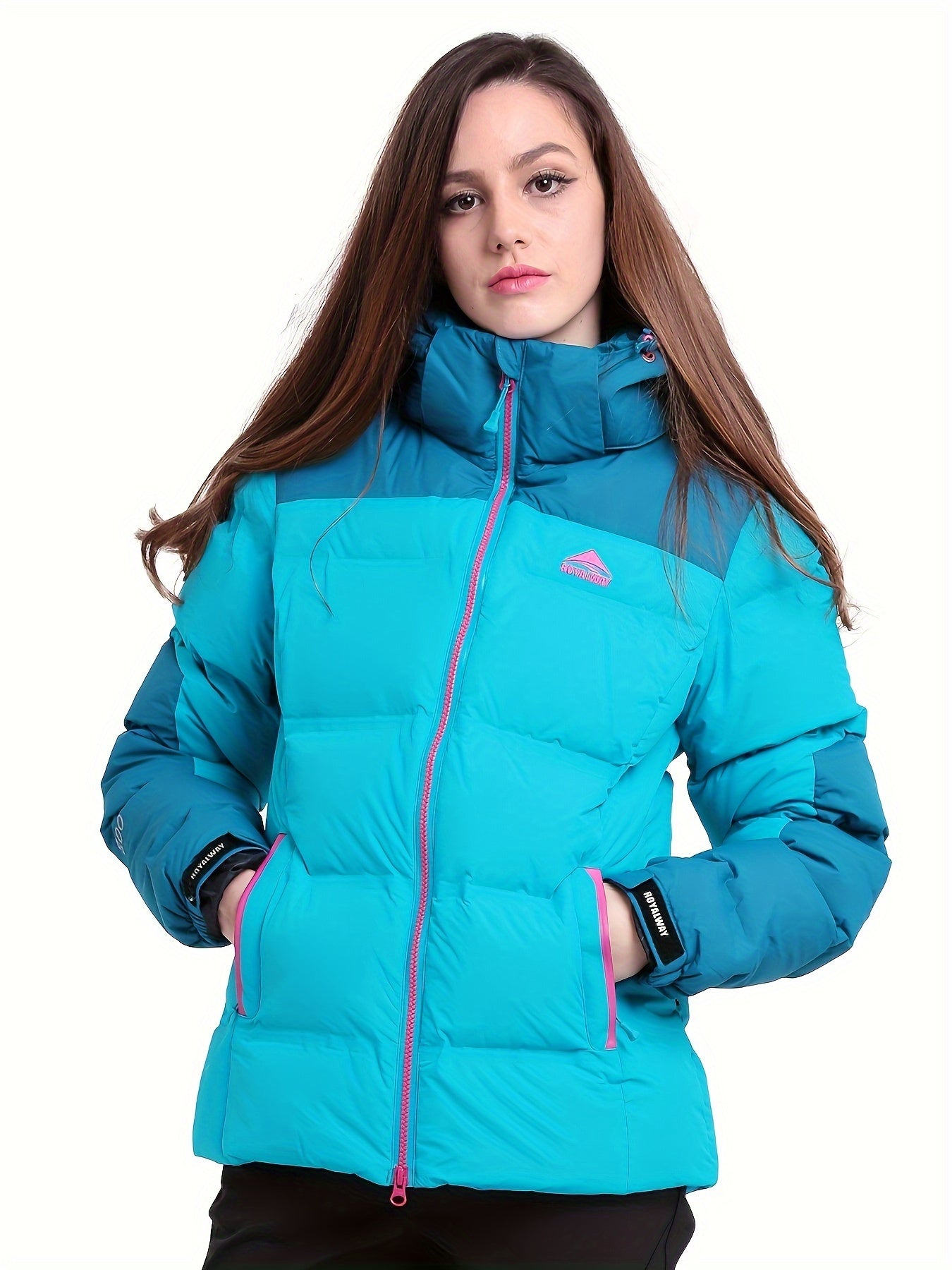 Women's Winter Hooded Puffer Coat - Thermal Sports Coat