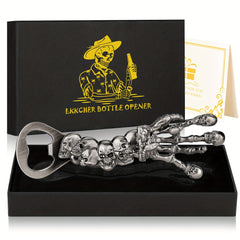 Zinc Skull Hand Beer Bottle Opener for Men Dad Husband Collector Skeleton Fan B