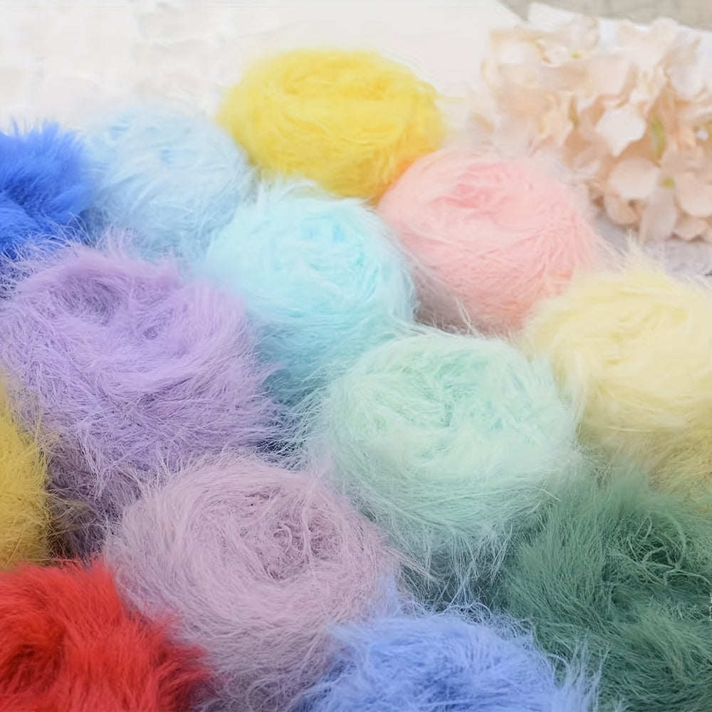 Soft Long Hair Mink Fur Hand Knitted DIY Sweater Coat Bag Doll Material Thread