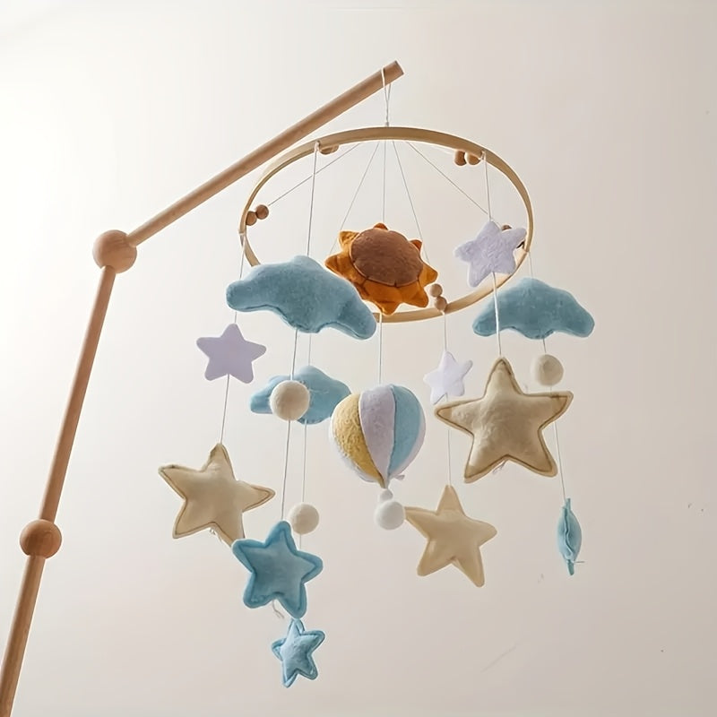 Nordic Hot Air Balloon & Star Felt Crib Decor - Cloud Wind Chime