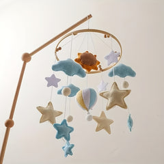 Nordic Hot Air Balloon & Star Felt Crib Decor - Cloud Wind Chime
